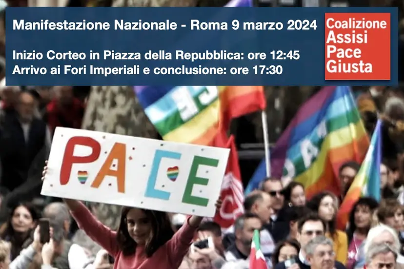 Roma, 9 marzo 2024. Manifestazione nazionale per la pace