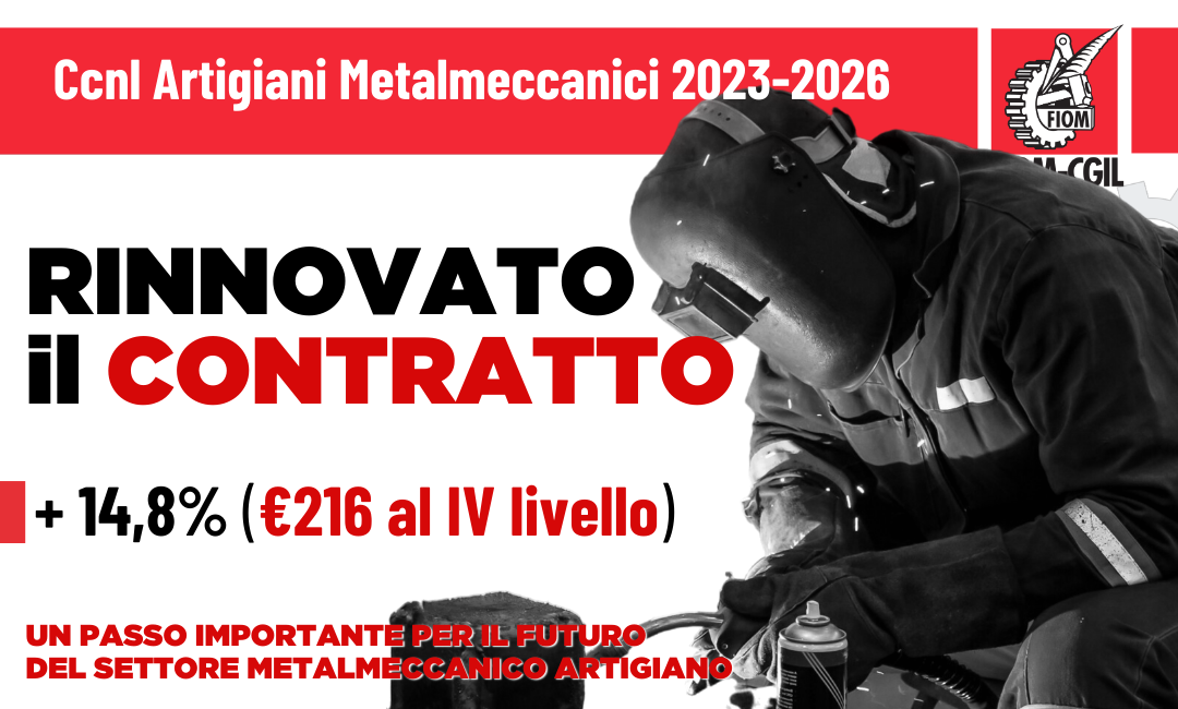 Rinnovato il Ccnl Artigiani Metalmeccanici 2023-2026 – Volantino