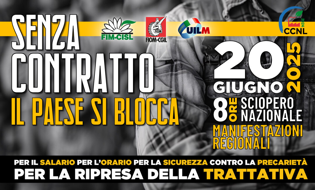 Venerdì 20 giugno sciopero nazionale di 8 ore con manifestazione regionale a Bergamo