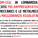 La FIOM-CGIL in Lombardia è il sindacato più rappresentativo tra i metalmeccanici e le metalmeccaniche con la maggioranza assoluta!