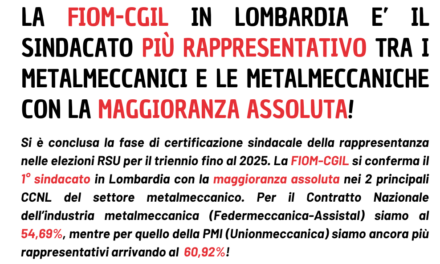 La FIOM-CGIL in Lombardia è il sindacato più rappresentativo tra i metalmeccanici e le metalmeccaniche con la maggioranza assoluta!